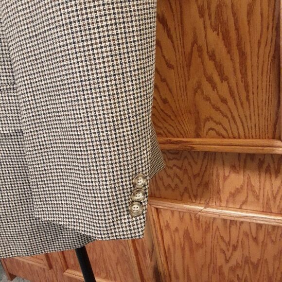 MARK ALEXANDER Jacket Silk/Wool Subtle Checks Taupe Men's size 44 Regular‎ - Picture 7 of 12